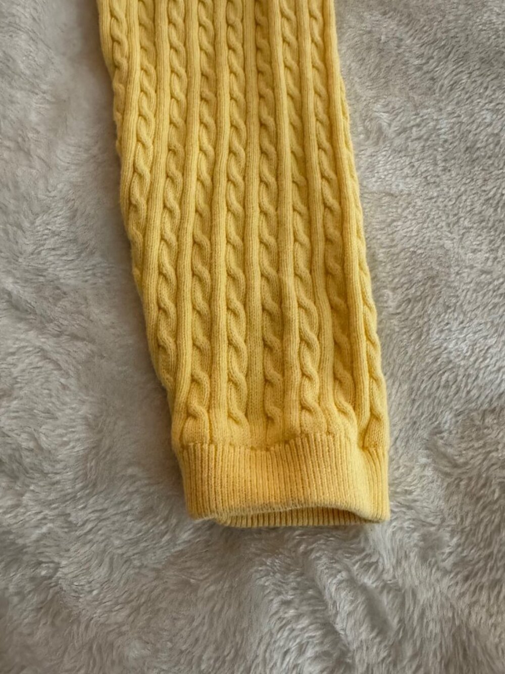 Izod Flex Yellow Knit Cable Crewneck Pullover Sweater Size XL - Picture 4 of 11